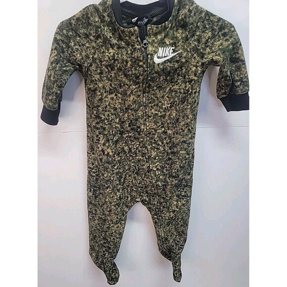 Nike One Piece Infant 6M (62-68cm) Green Camo Suit Fleece Full Zip Retro Y2K - Picture 5 of 8